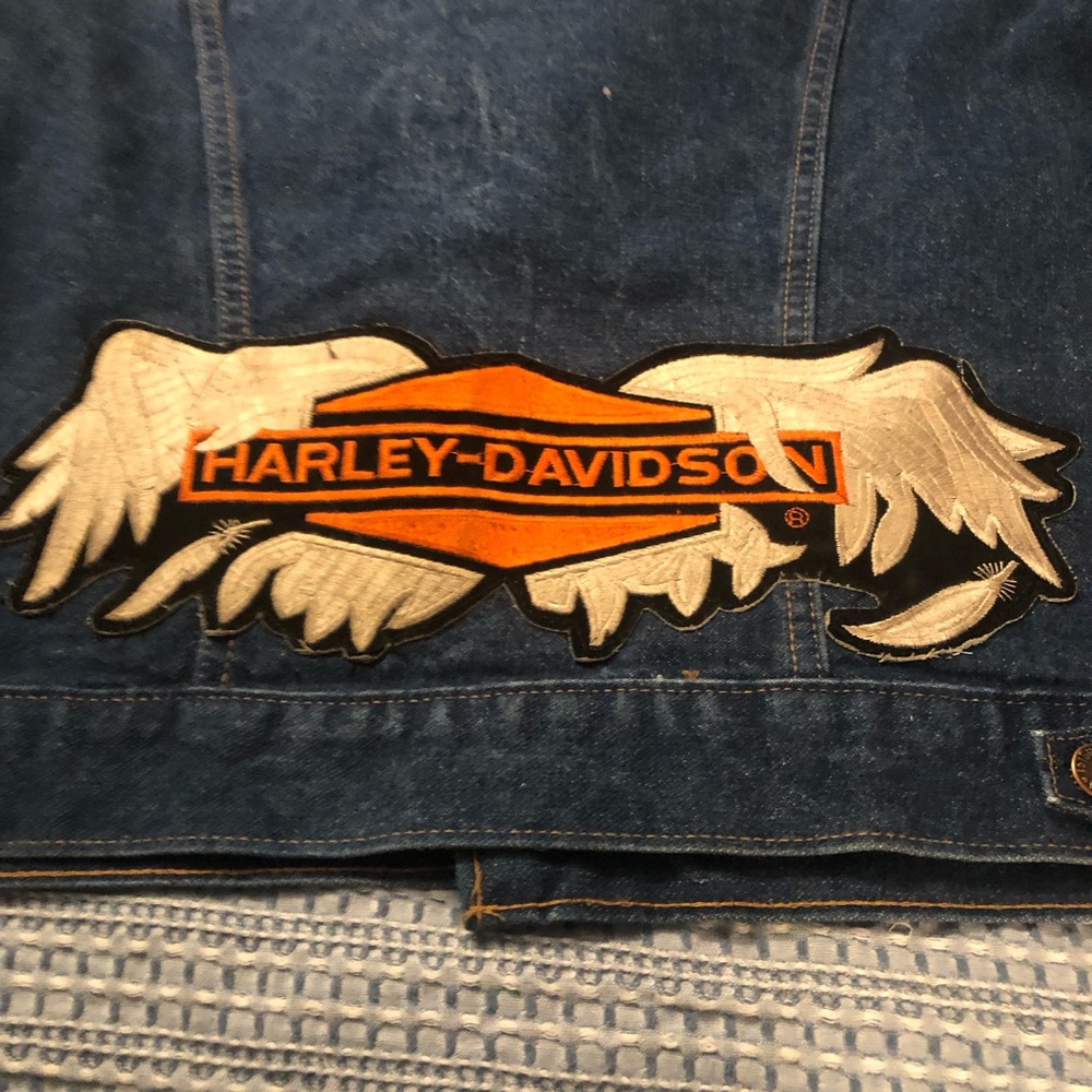 EUC Wrangler Authenic Western Jacket Harley Patch On Back Corduroy Collar - Picture 7 of 7